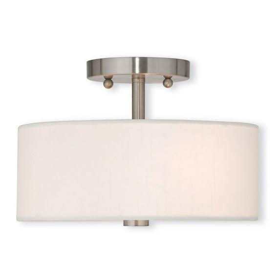Livex Lighting Meridian 2 - Light Semi-Flush Mount in  Brushed Nickel