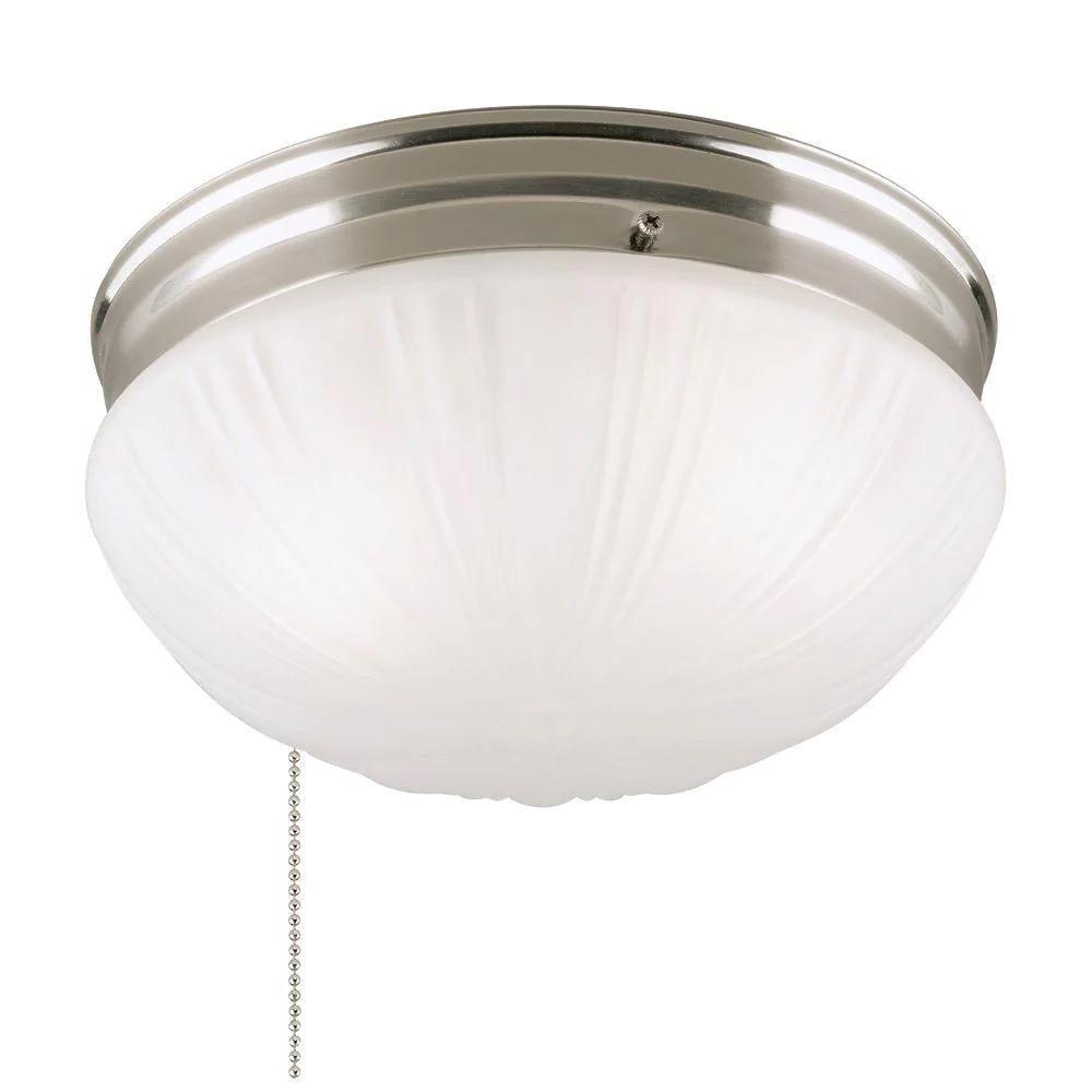 Brushed Nickel Flush Mount Ceiling Light with Frosted Glass