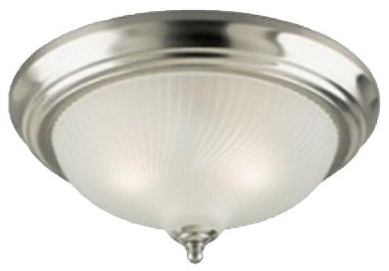 13" Brushed Nickel and Frosted Glass Flush Mount Ceiling Light