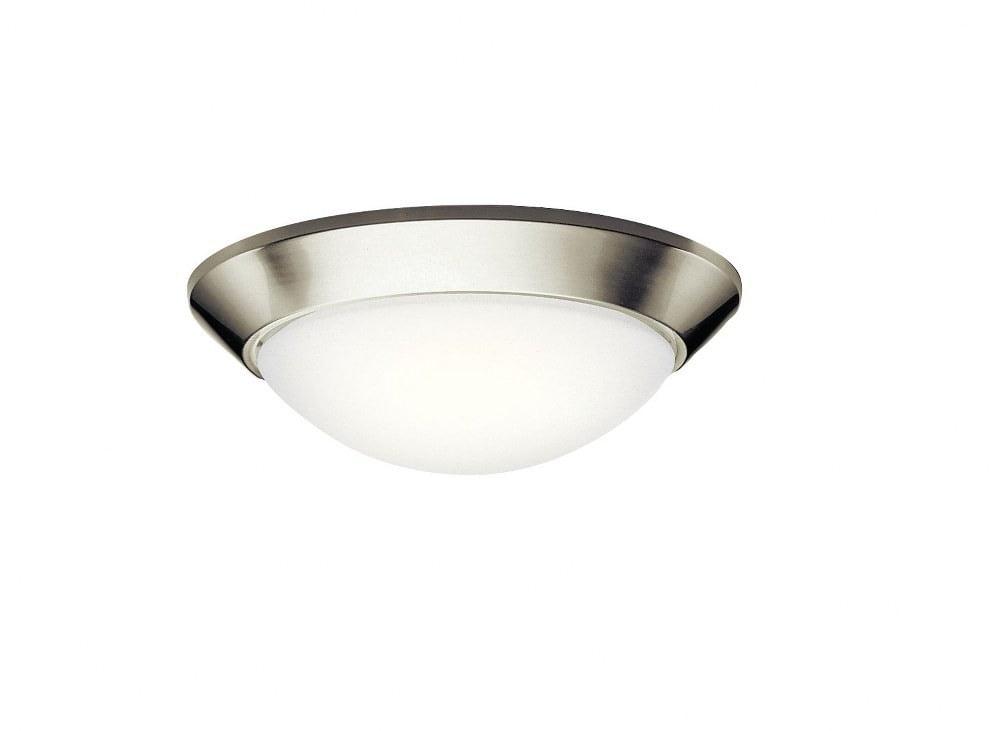 Ceiling Space 16.5" 2 Light Flush Mount with Satin Etched Cased Opal in Brushed Nickel