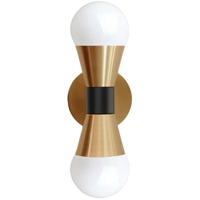 Dainolite - Fortuna - 2 Light Wall Sconce-Aged Brass/Matte Black Finish-Matte