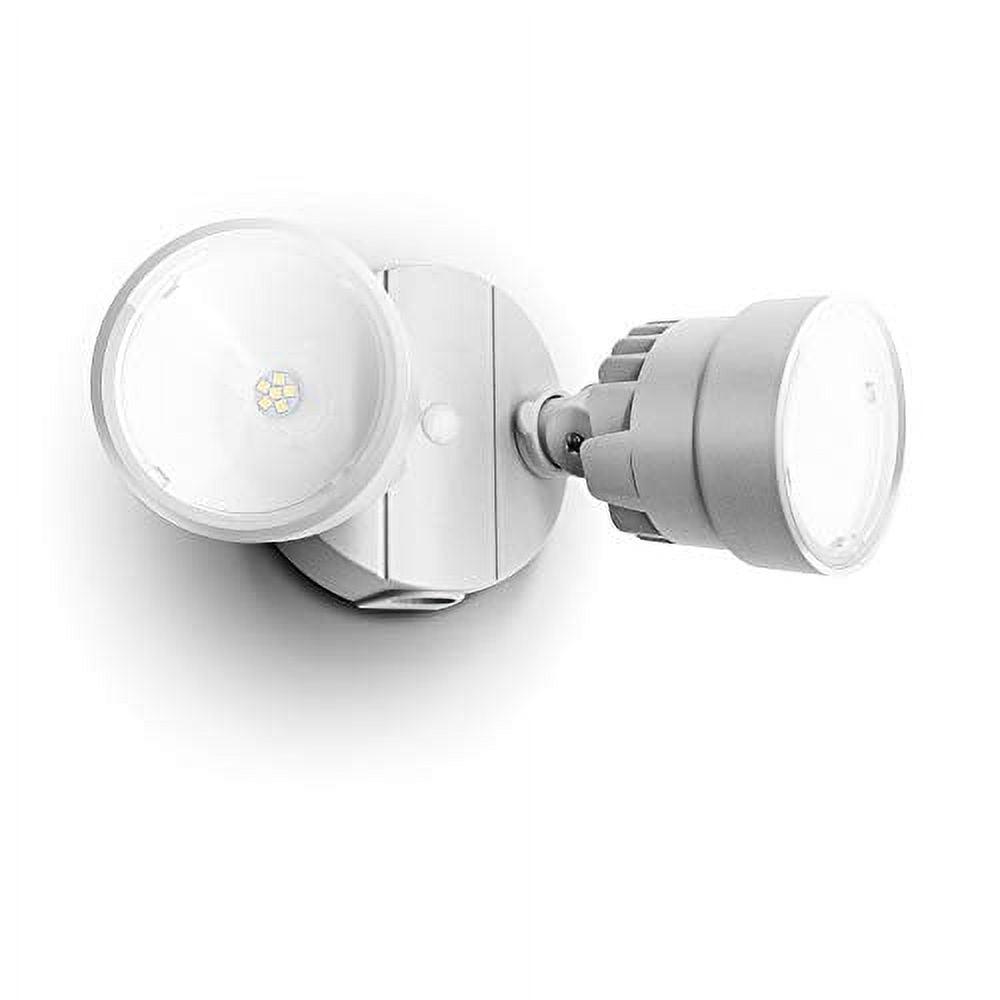 2-Light White OD Integrated LED Wall or Eave Mount Flood Light with 110 Degree Light Bean Angle