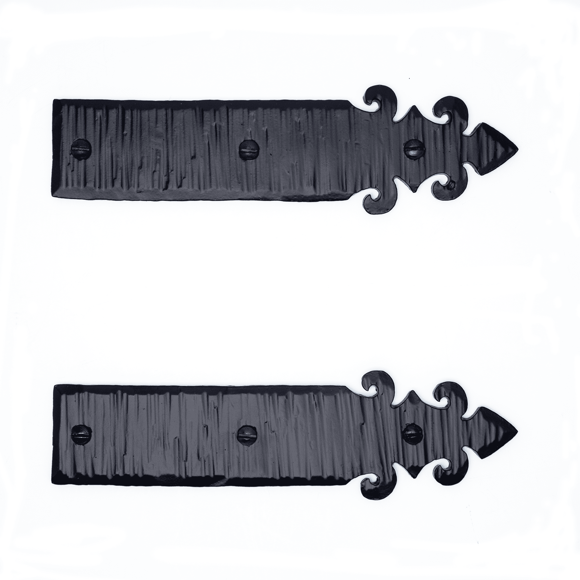 2 Pack 6 inch Faux Decorative Strap Hinge Black Decorative Strap Hinge Wrought Iron Strap Barn Door Strap Hinges Wrought Iron Hinges Shutter Hinges The Milan Series by Borderland Rustic Hardware