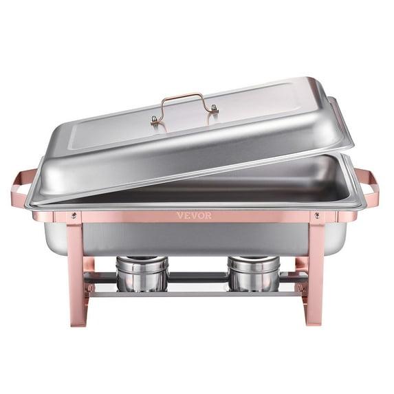 KFFKFF 2 Pack Chafing Dish Buffet Set, 8 Qt Stainless Steel Chafing Dishes with 2 Full Size Trays, Lid, Water Tray, Stand, and Fuel Holder, Ideal for Parties, Events, Wedding, Camping, Dinner