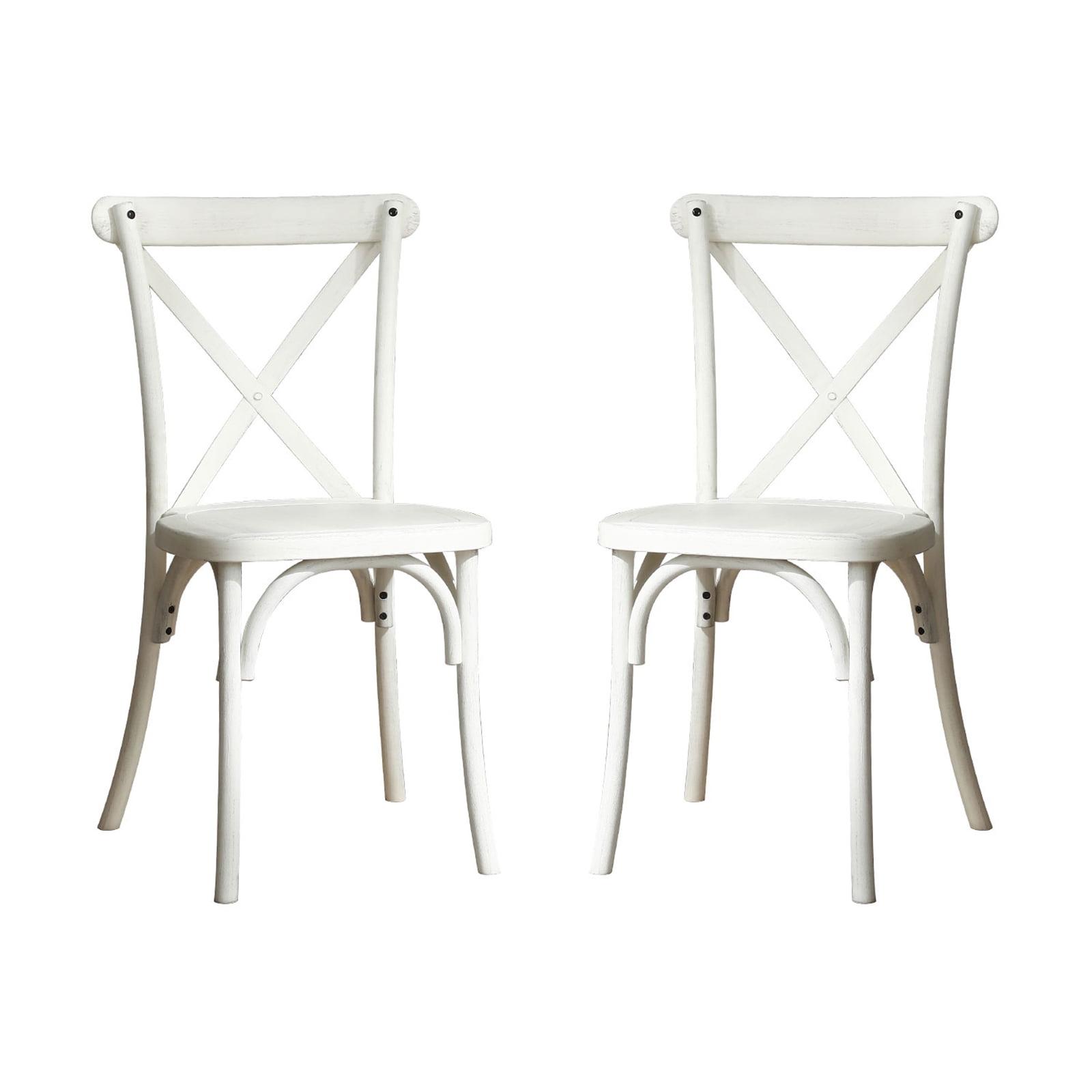 2 Pack Accent Chairs, Modern Farmhouse X-Back Armless Resin Dining Chair