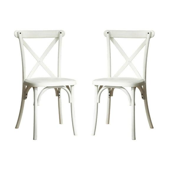 2 Pack Accent Chairs, Modern Farmhouse X-Back Armless Resin Dining Chair