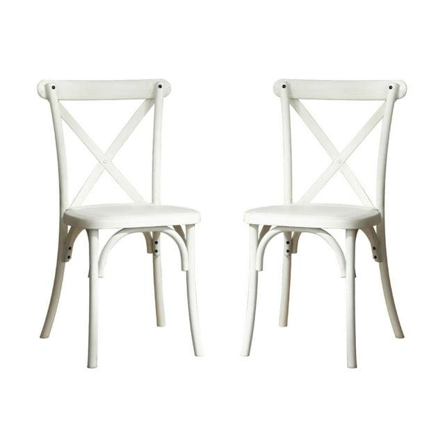 2 Pack Accent Chairs, Modern Farmhouse X-Back Armless Resin Dining Chair