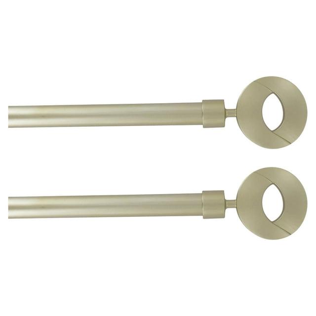 Evideco Stainless Steel Adjustable Single Curtain Rod (Set of 2)