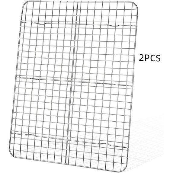 Trian 2 Cooling Racks for Baking, Stainless Steel Wire Rack Baking Rack Oven Rack Cookie Rack, Oven Safe, Rust-Resistant Rack for Cooking, Baking, Roasting and Grilling(8.75'' x 6.25'' x 0.75')