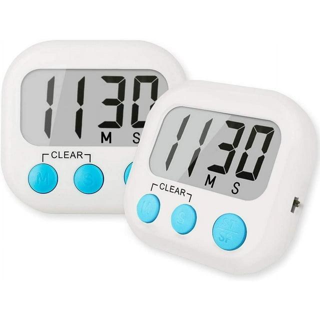 2 Count Kitchen Timer Task Small Digital with Magnetic Back and On/off Switch