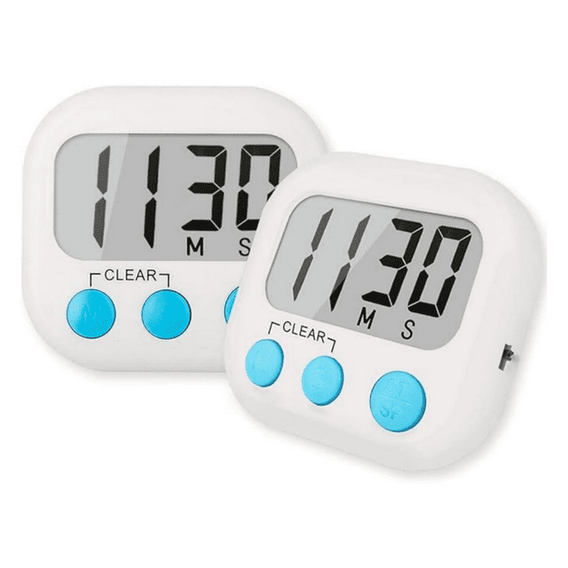 2 Count Kitchen Timer Task Small Digital with Magnetic Back and On/off Switch