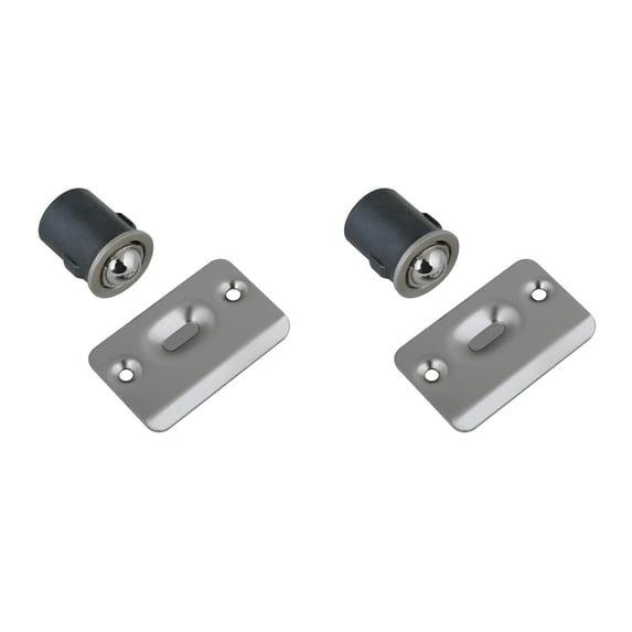 Design House 2-Pack Drive-In Ball Catch for Closet Doors with Dummy Hardware, Satin Nickel