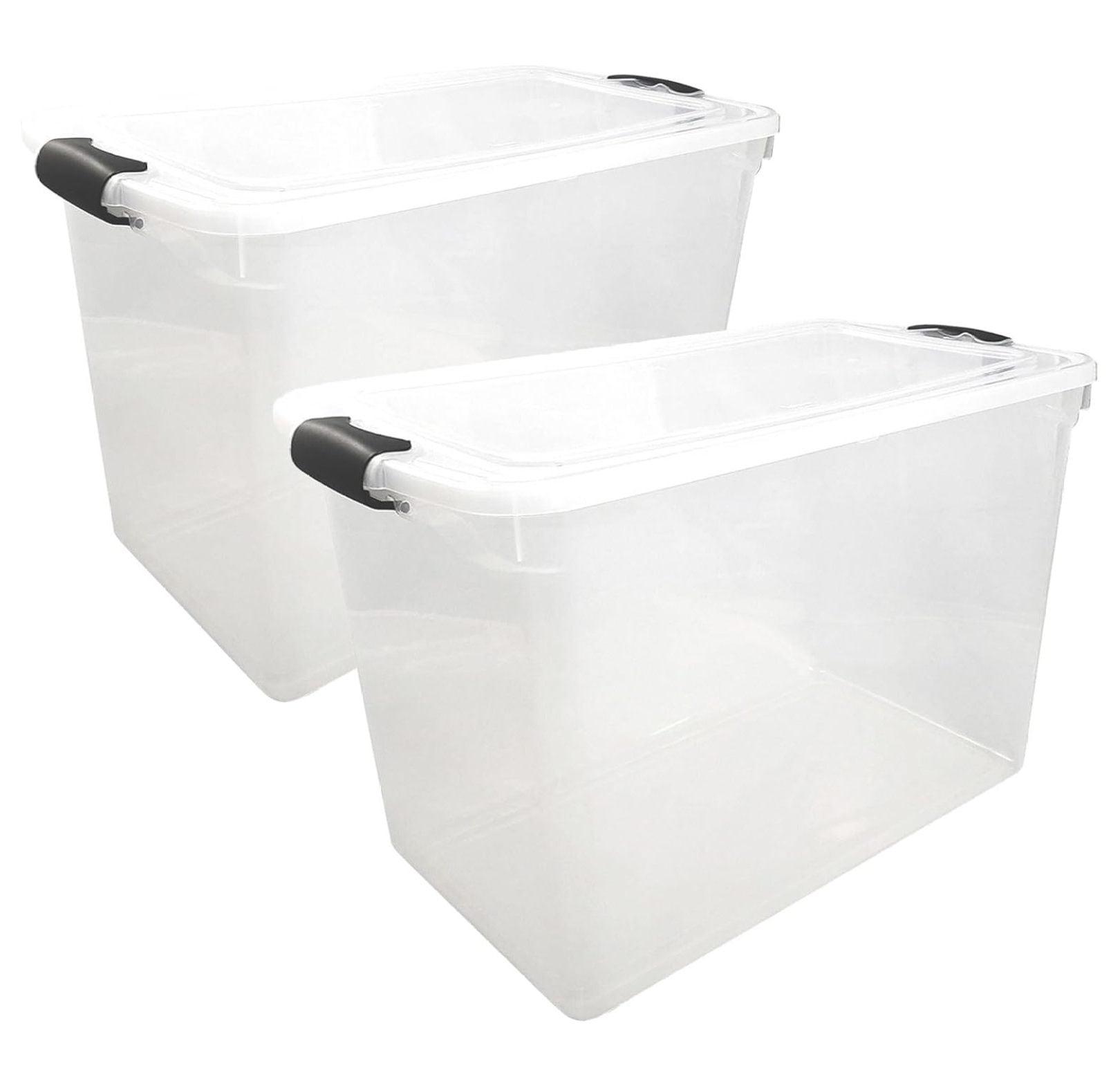 Homz Multipurpose Stackable Storage Bin with Latching Lids (Set of 2)