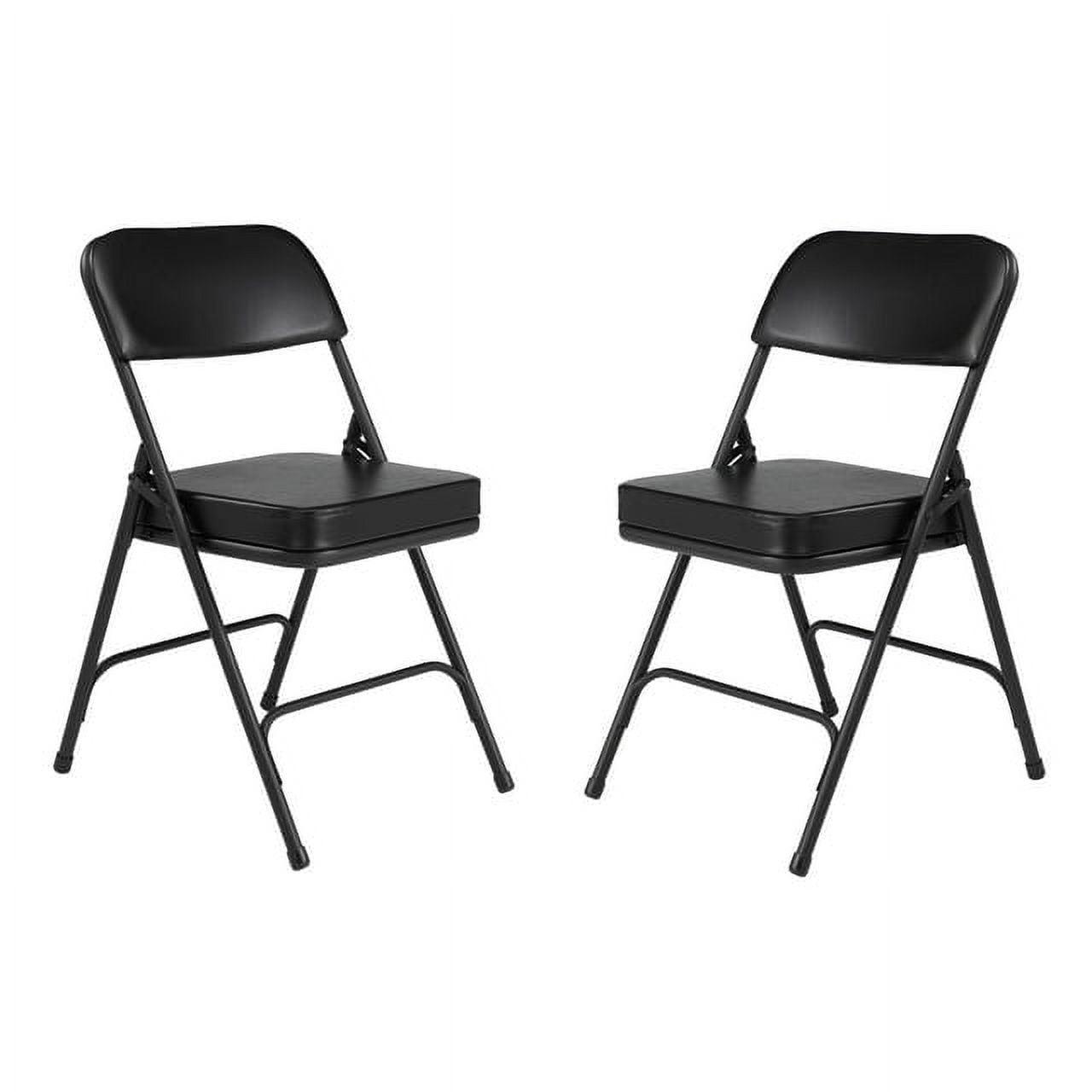 2 Pack Metal Folding Chairs with Padded Seat and Back, for Home and Office, Indoor and Outdoor Events Party Wedding, Black