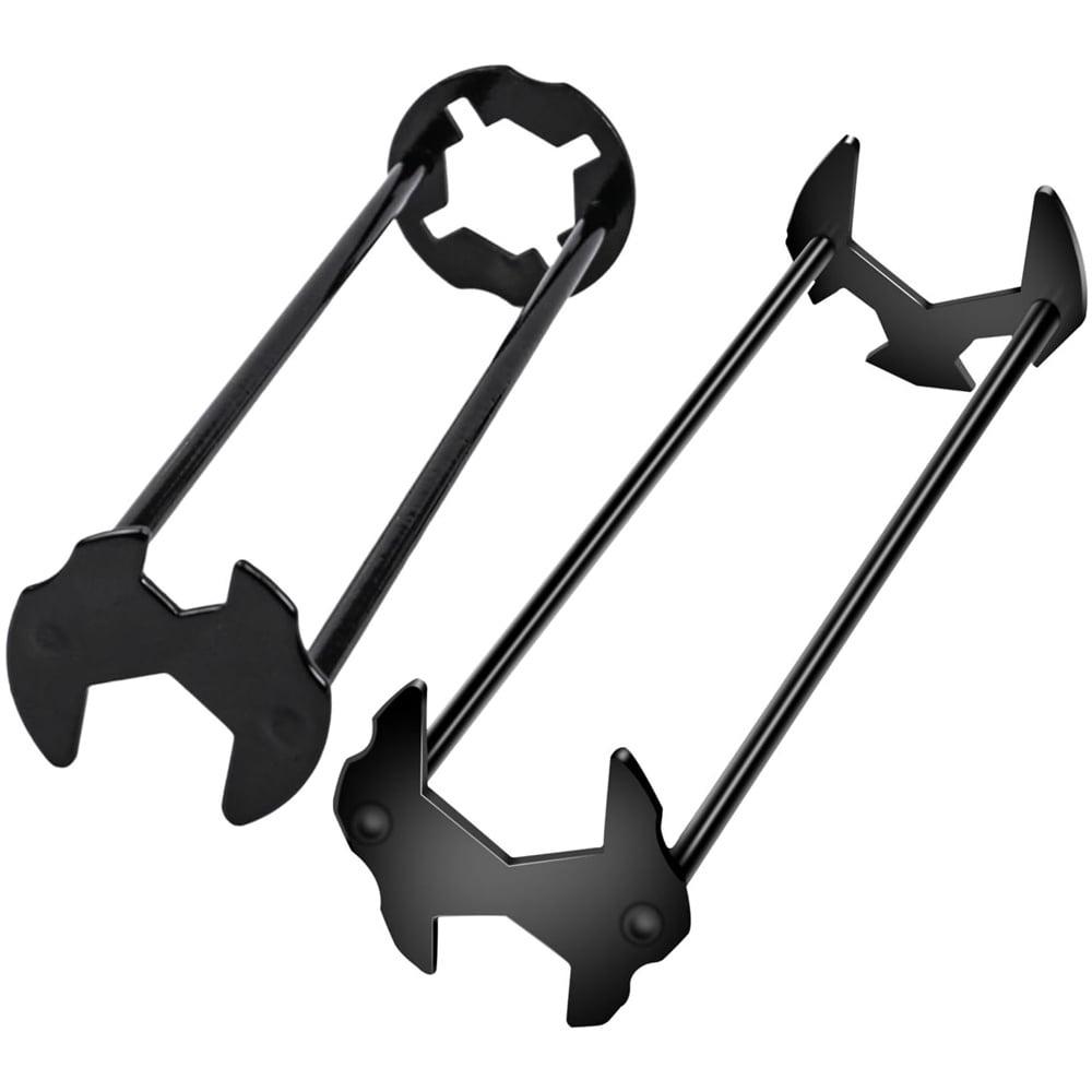 2pcs Basin Wrench Multifunctional Sink Wrench 7 Sizes Faucet Tool Four-jaw Hex Spanner Universal Plumbers Tool for Tight Spaces Kitchen Bathroom Home
