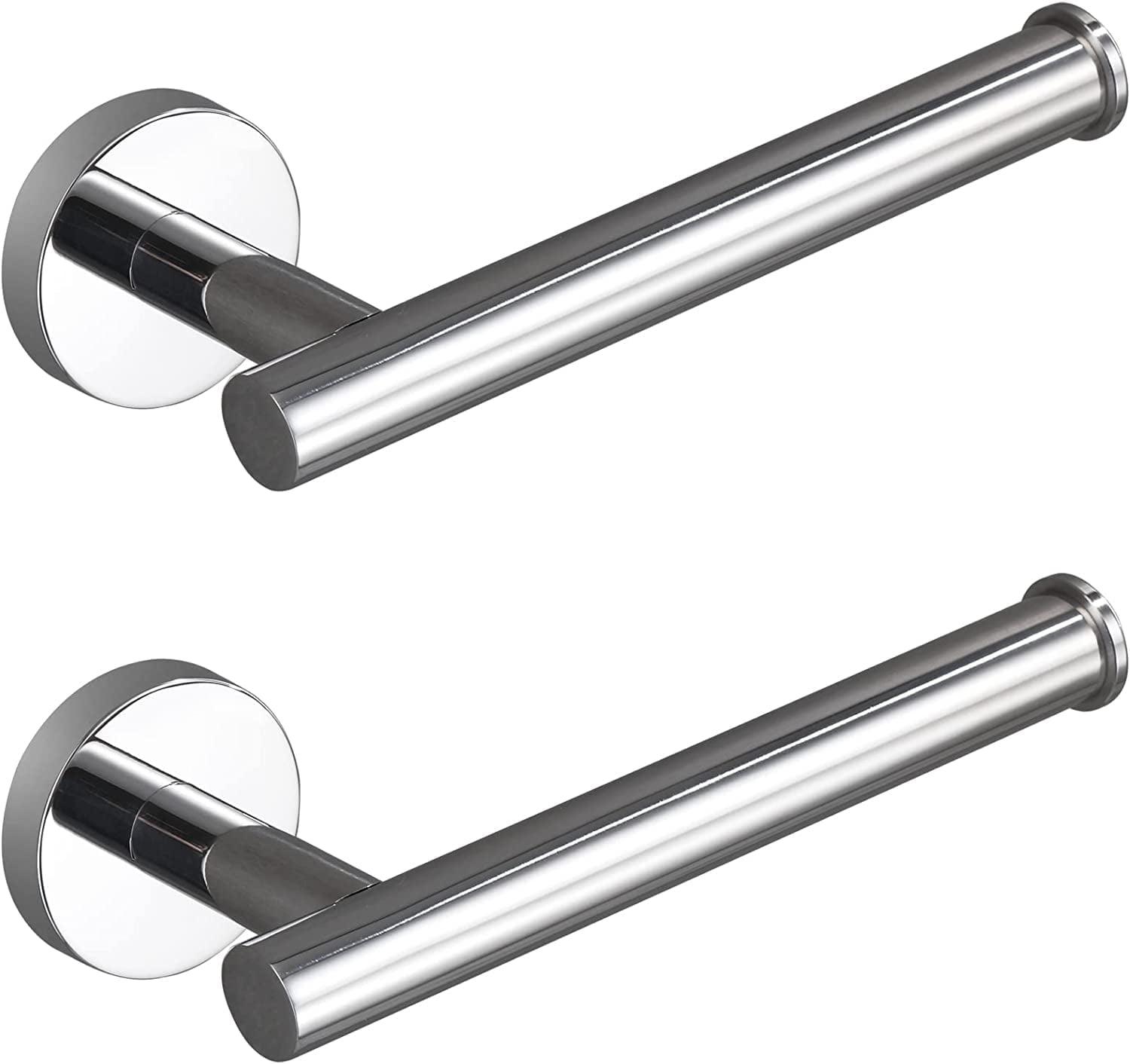 2 Pack Polished Chrome Toilet Paper Holders Wall Mount, Durable SUS304 Stainless Steel, Modern Toilet Paper Hangers for Bathroom