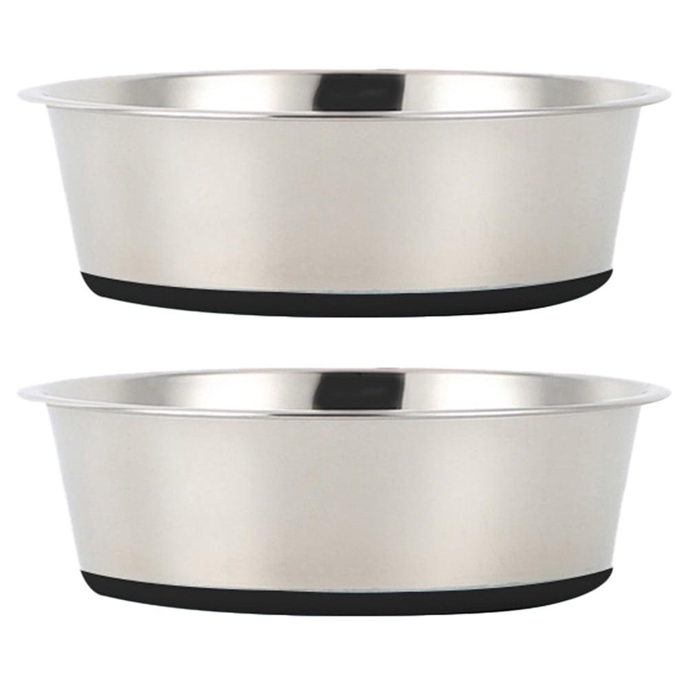 2 Pack Stainless Steel Dog Bowls | Non-Slip Rubber Bottom And No Spill Design Silicone Pet Bowl - 14Cm