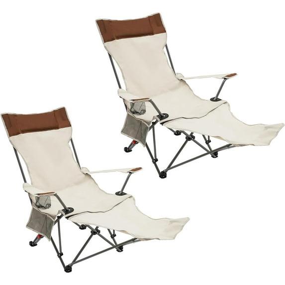 Arlmont & Co. Adjustable Folding Adirondack Chair Camping Chair With Cup Holder (Set of 2)