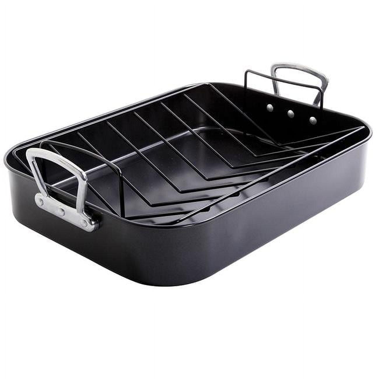 Gibson Home French Roaster 2 Piece Carbon Steel Turkey Chicken w/ Roast Rack