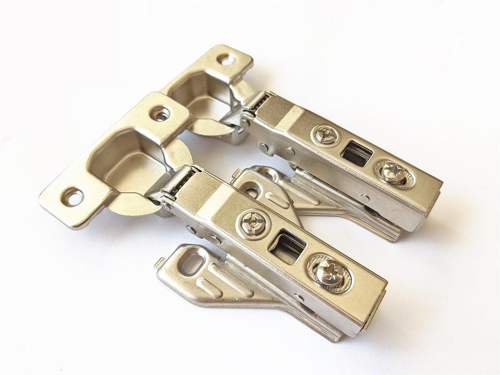 Silver and Black Soft Close Cabinet Hinges Set of 2