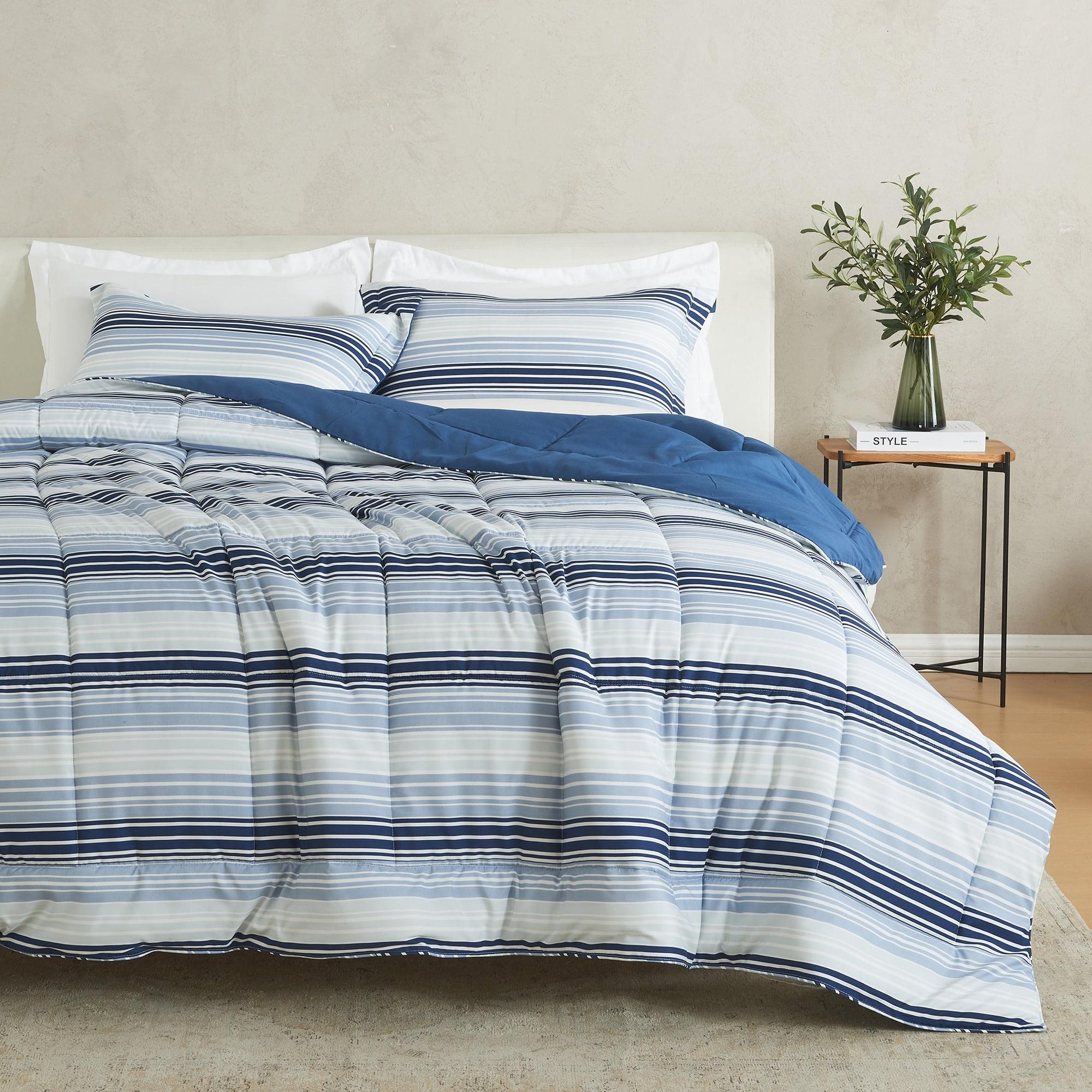 FreshFolds Reversible Microfiber Comforter Set with Shams