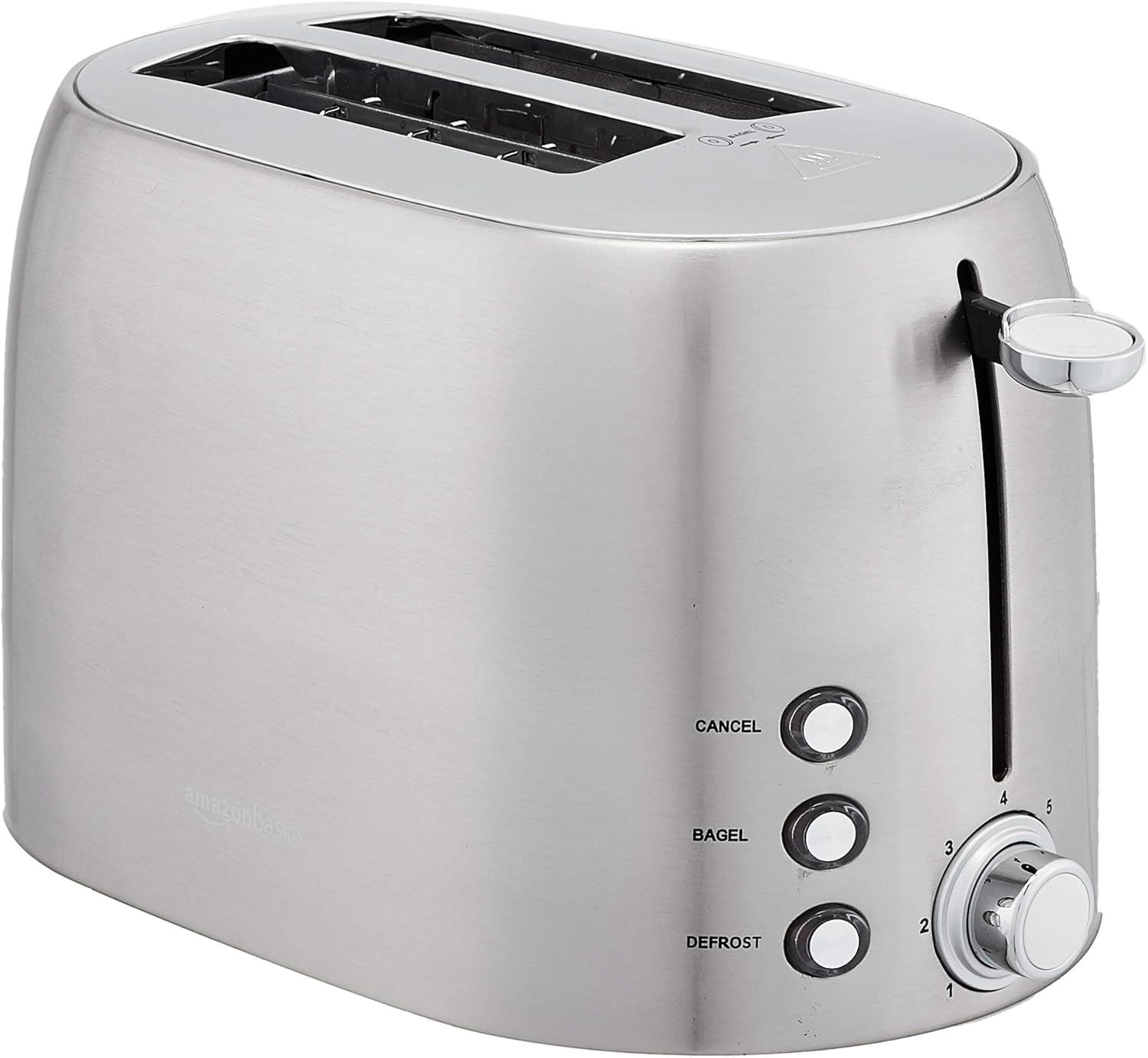 UZOPAL 800W 2-Slice Toaster with 6 Browning Settings, Removable Crumb Tray, Cancel Button