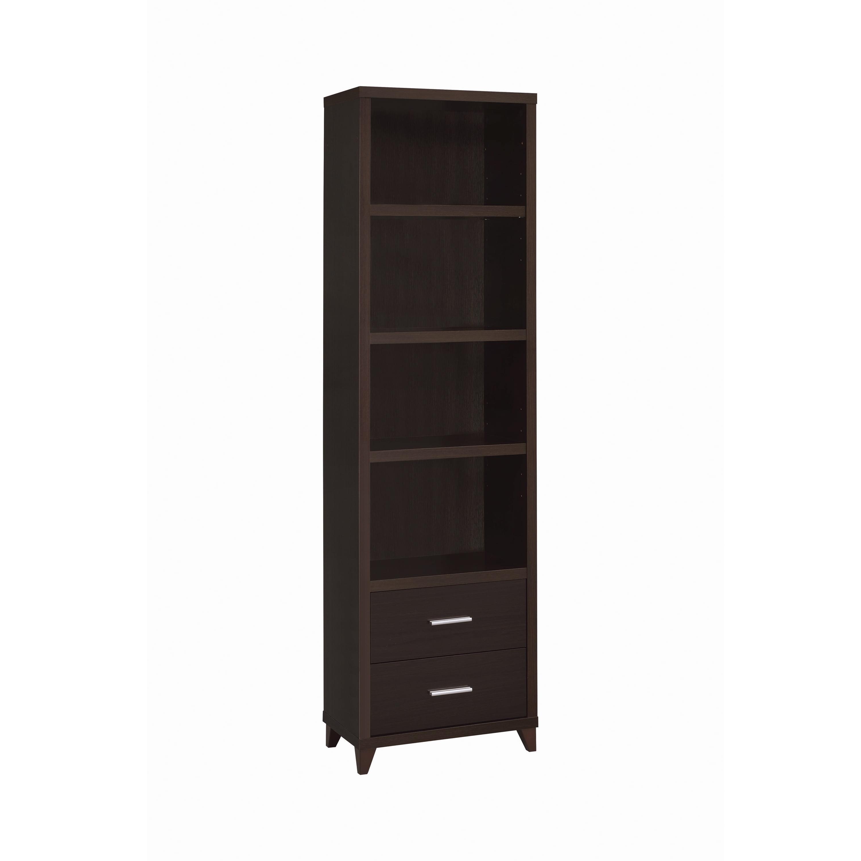 Cappuccino 76" Tall 2-Drawer Media Tower