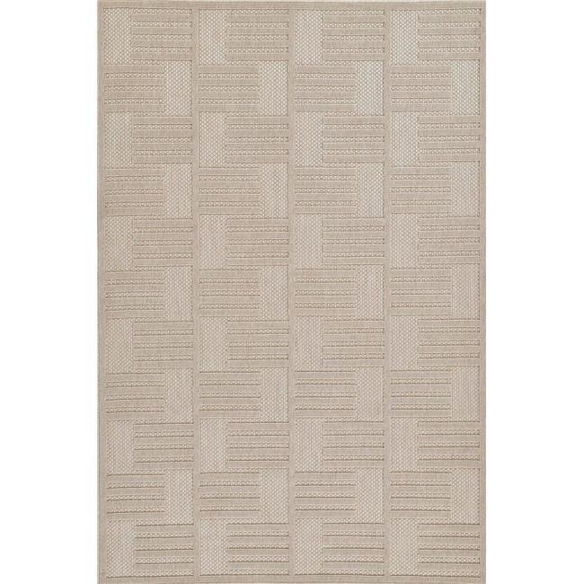 Momeni Dante Geometric Machine Loomed Indoor/Outdoor Rug Beige