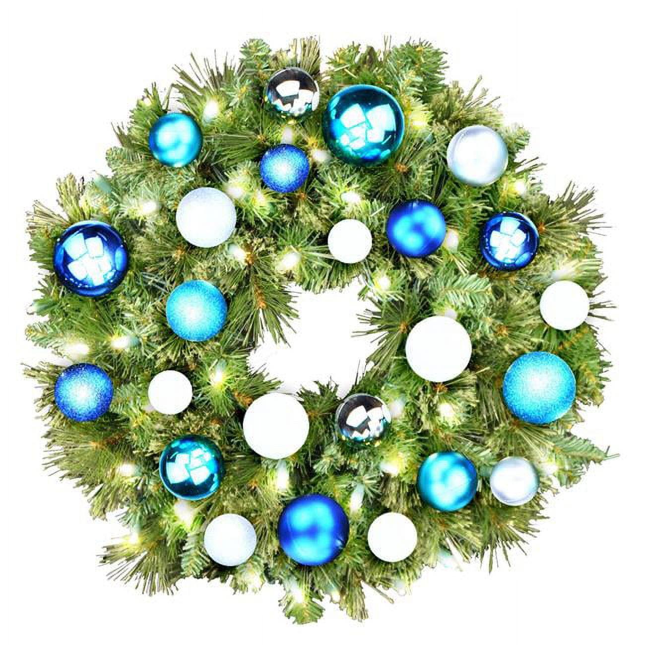 Arctic Elegance 24" Pre-Lit Pine Christmas Wreath with Warm White LED