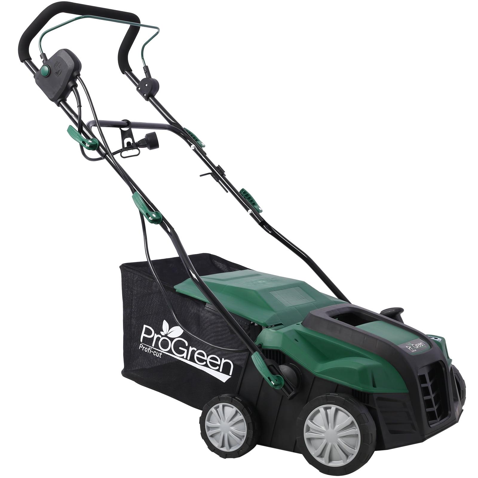 ProGreen 16" Green Electric Lawn Dethatcher Scarifier with Collection Bag