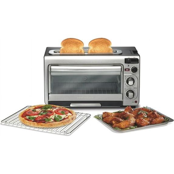 Hamilton Beach 2-in-1 Countertop Toaster Oven & Long Slot 2 Slice Toaster Combo, Stainless Steel