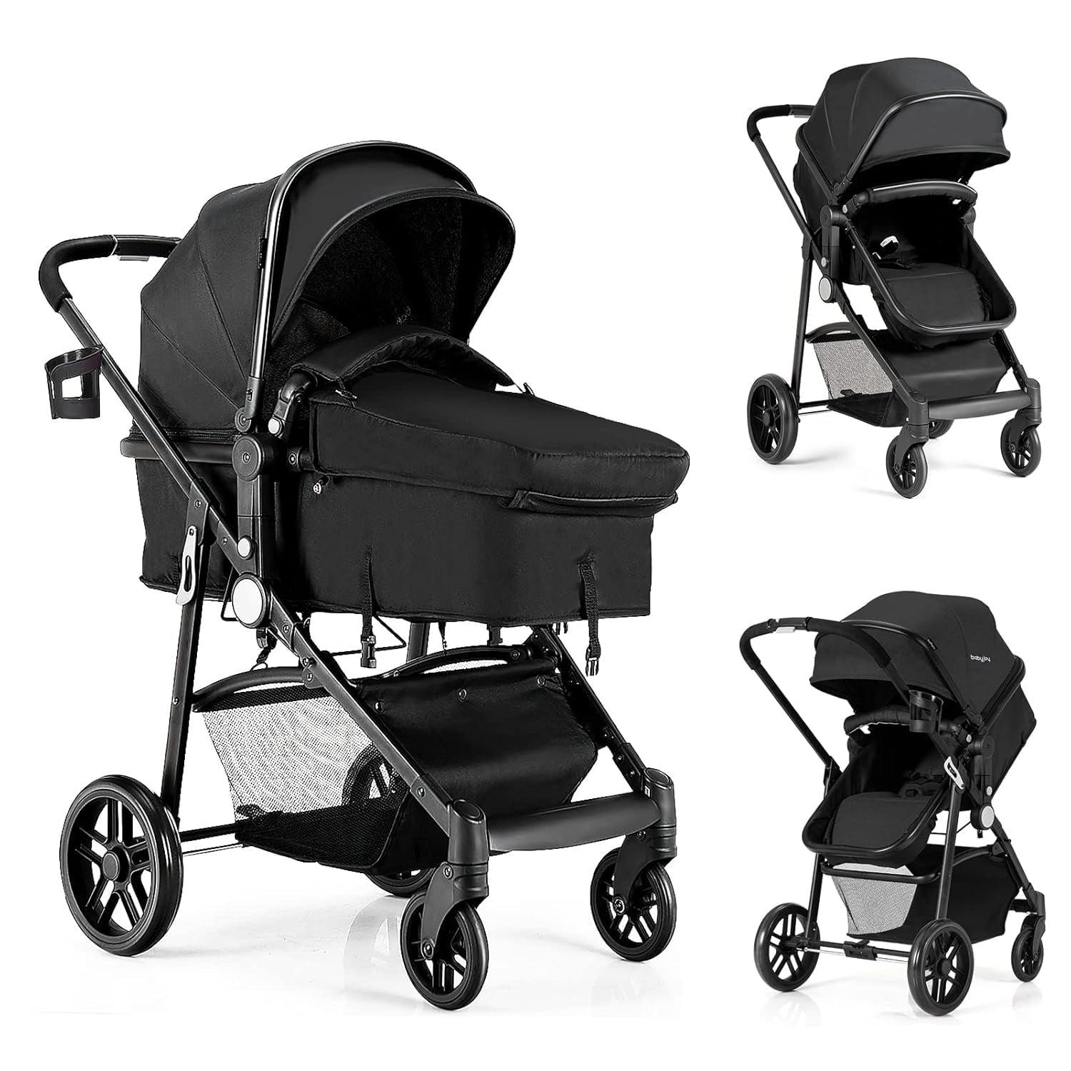 Black Aluminum Single Travel System Baby Stroller