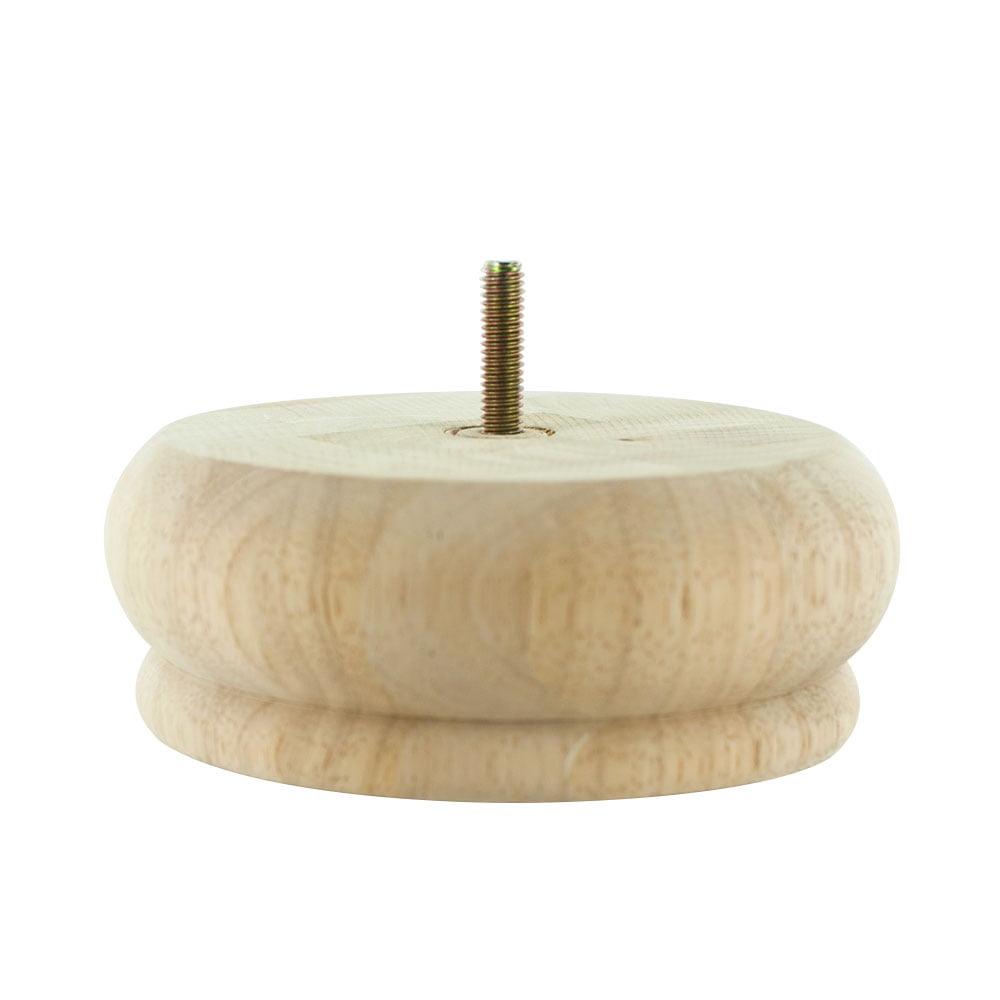 2 in x 5-1/2 in Unfinished Solid Hardwood Round Bun Foot