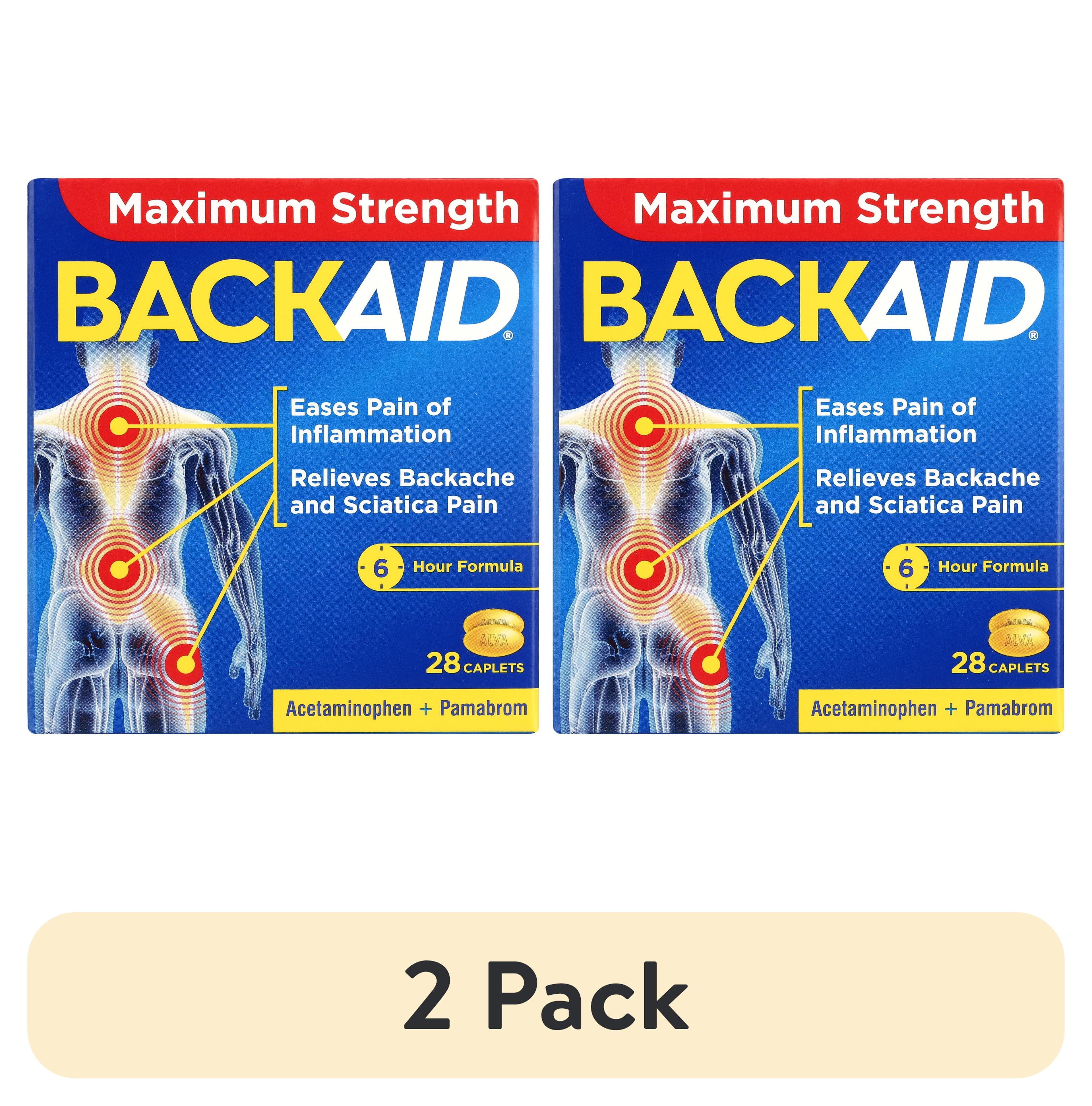 Backaid Maximum Strength Back Pain Reliever, 6-Hour Formula, Aspirin-Free Caplets, 28 Count