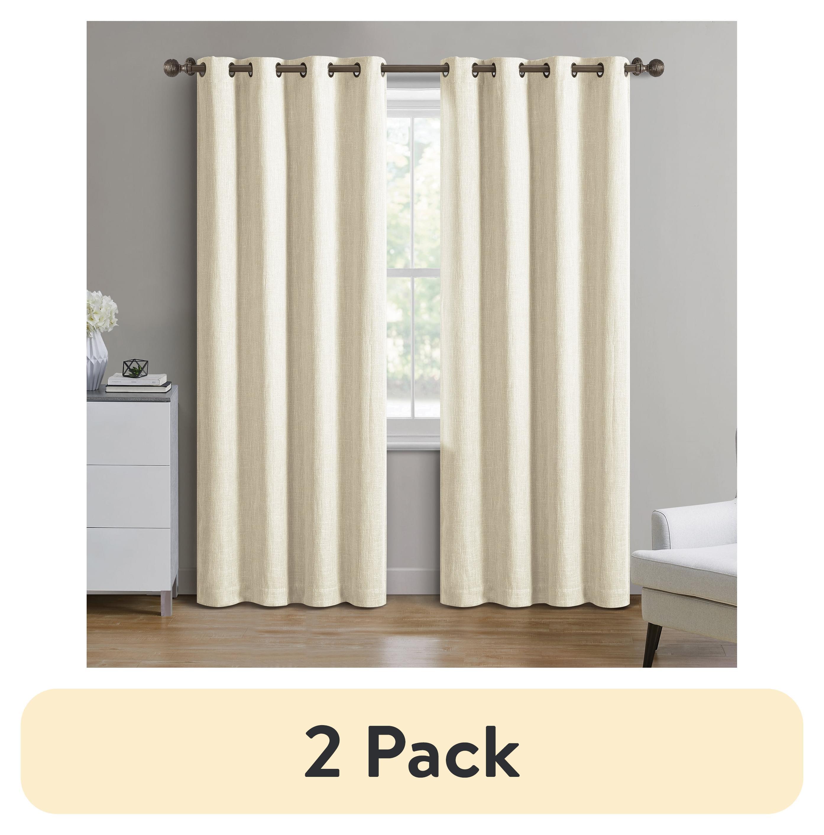 Better Homes & Gardens Woven Textured Grommet Blackout Curtain Panel, 1-Piece, Ivory, 50" W x 84" L
