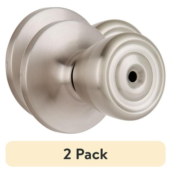 Brinks Interior Locking Privacy Tulip Style Doorknob, Satin Nickel Finish