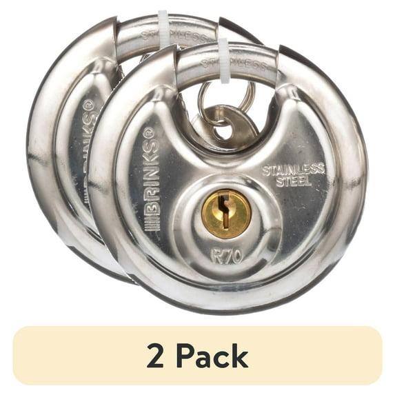 (2 pack) Brinks Commercial Stainless Steel 70mm Keyed Discus Padlock with 5/8in Shackle