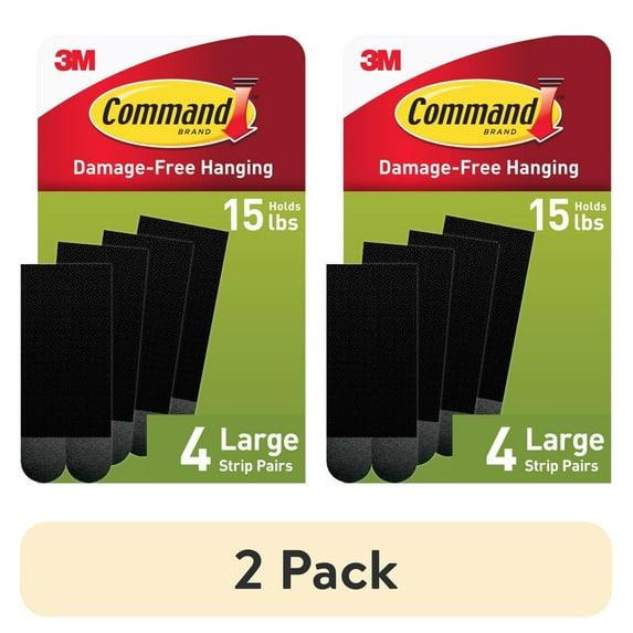Command Large Picture Hanging Strips Black: Heavy Duty Adhesive, 3.649" Length, 0.751" Width, Plastic