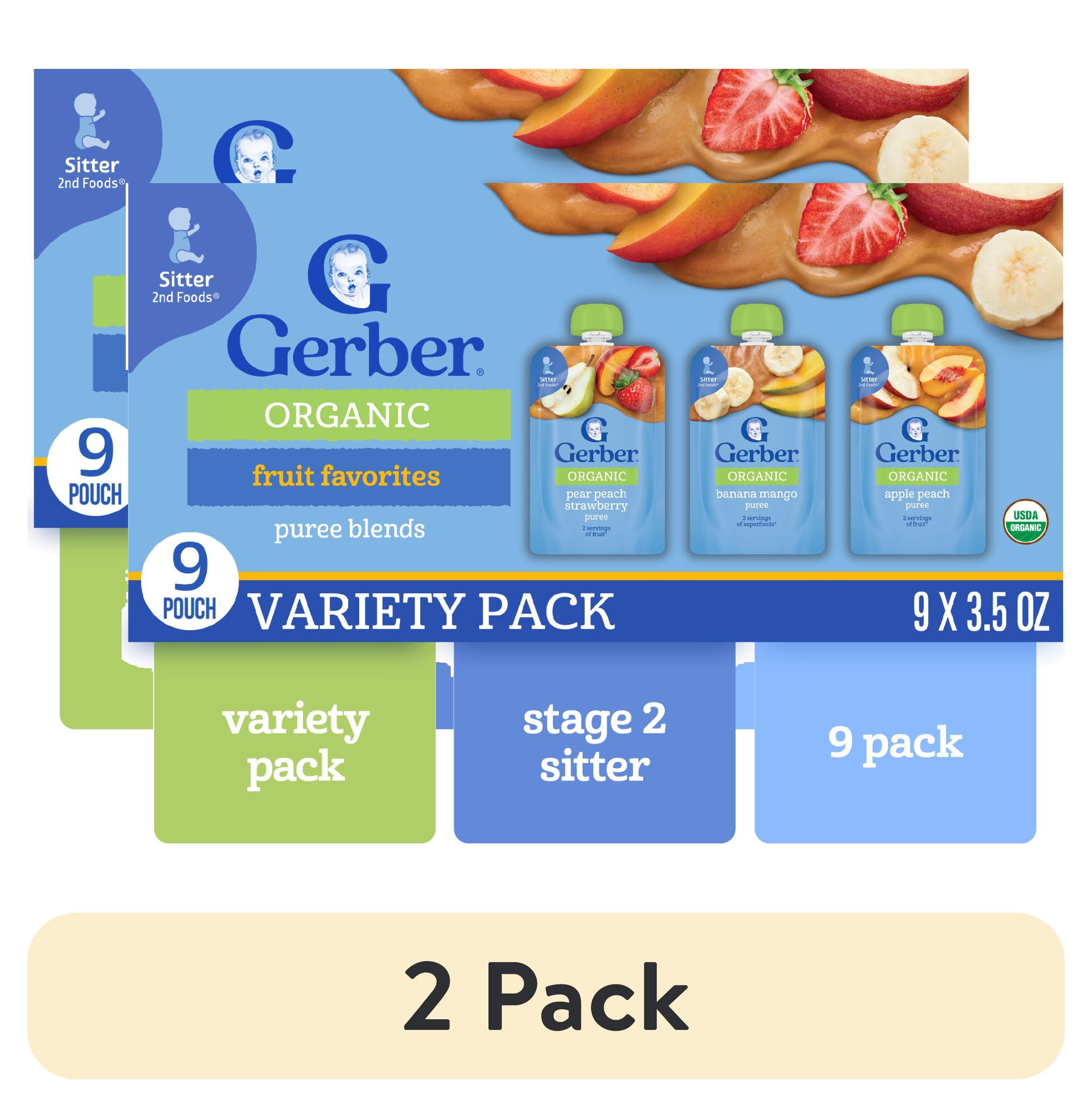 Gerber Stage 2 Organic Baby Food Pouches - Fruit & Veggie Value Pack - 3.5oz/9pk