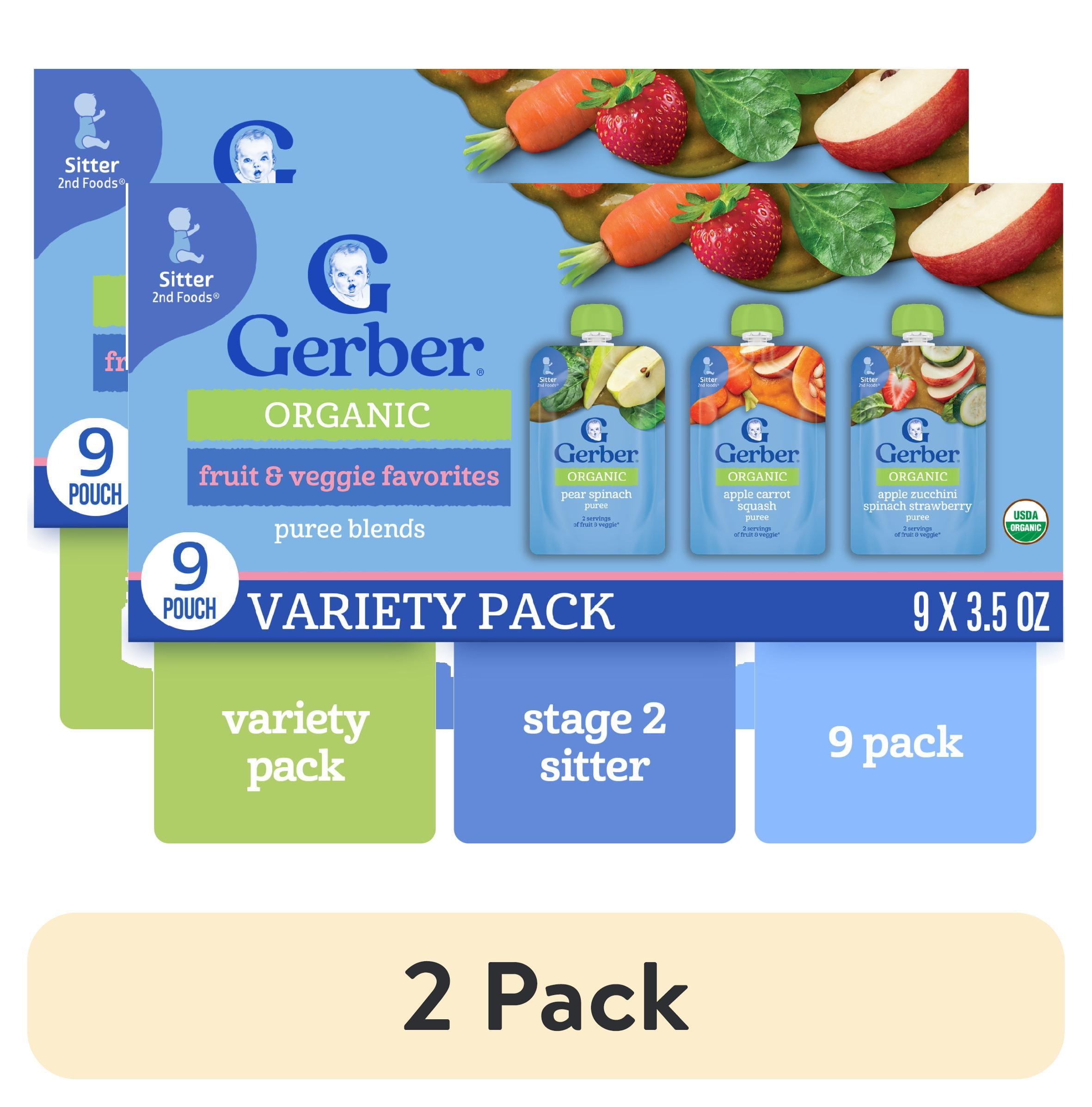 Gerber Stage 2 Organic Baby Food Pouches - Fruit & Veggie Value Pack - 3.5oz/9pk