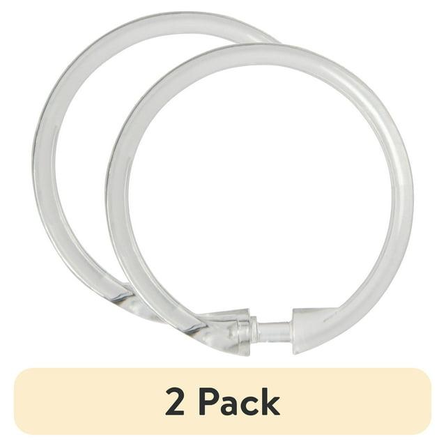 Kenney Rust-Proof Smooth Plastic Shower Curtain Rings, Set of 12, Clear