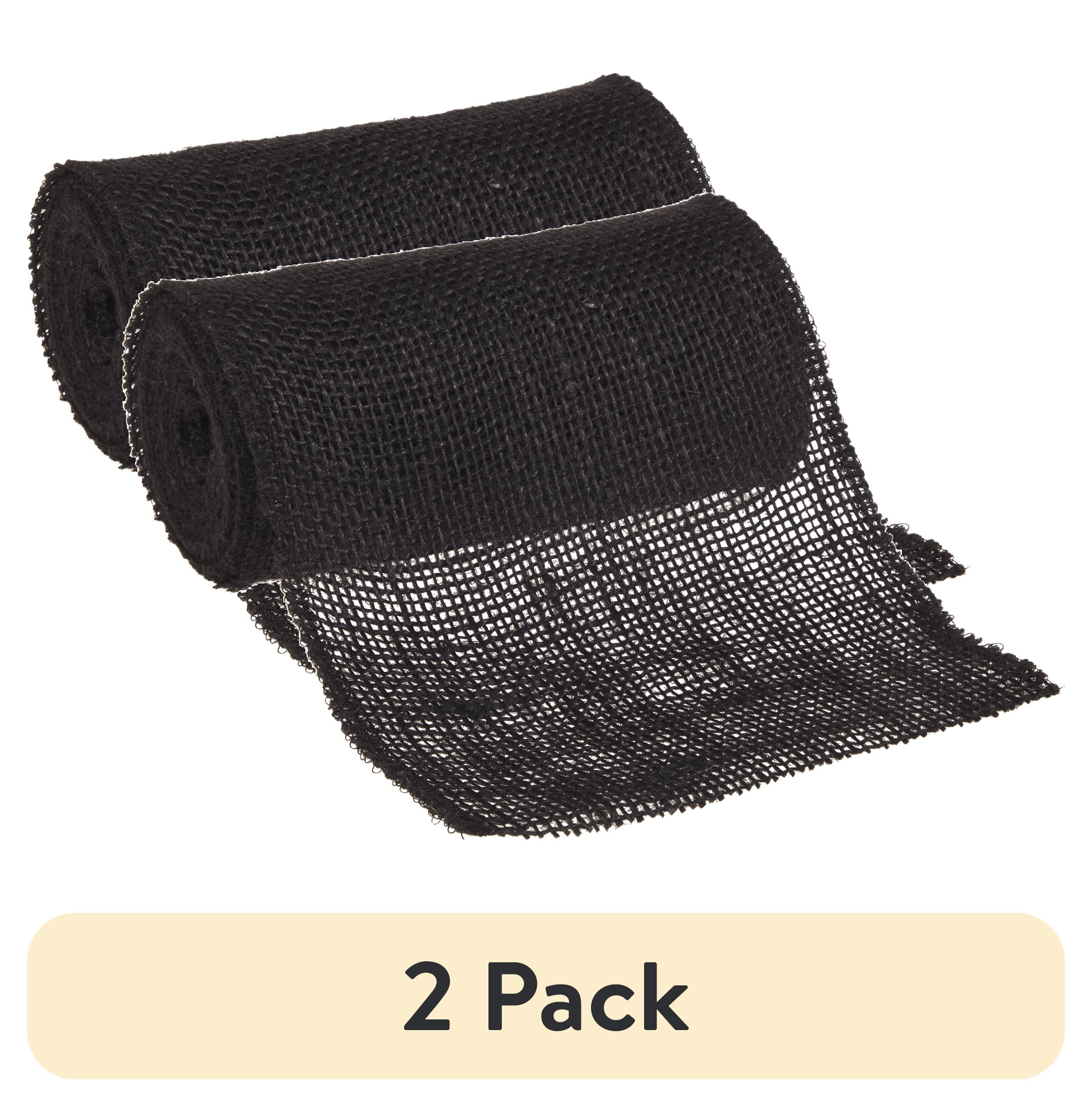 Love, Laugh, Craft Jute Burlap Roll Precut, Finished Edges, 6"W x 5-Yards, Black