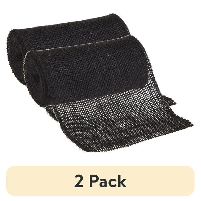 Love, Laugh, Craft Jute Burlap Roll Precut, Finished Edges, 6"W x 5-Yards, Black