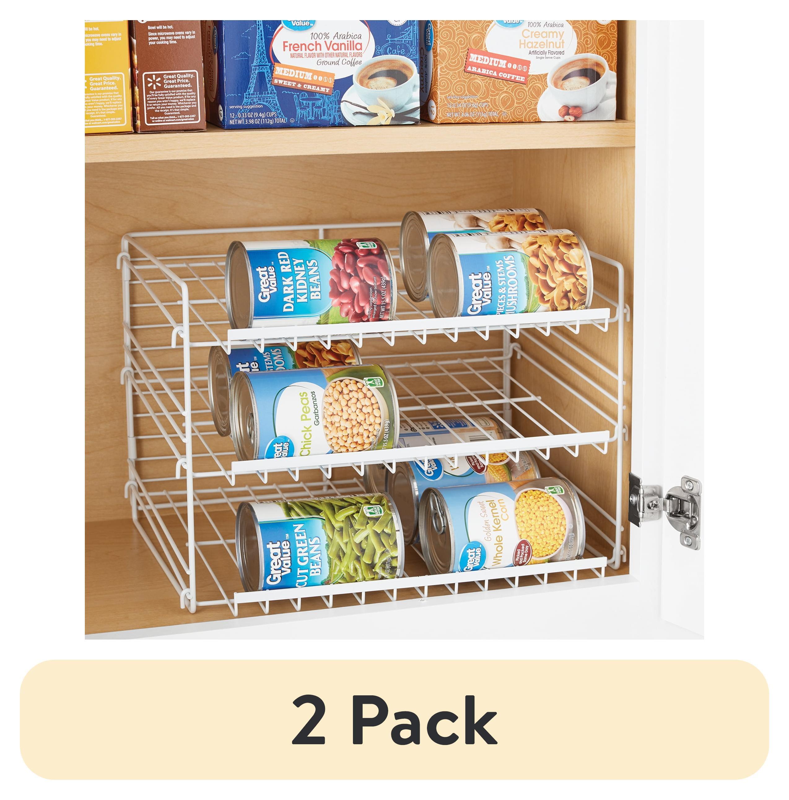 Mainstays 3-Tier Can Dispenser Rack Organizer Powder Coated Steel White