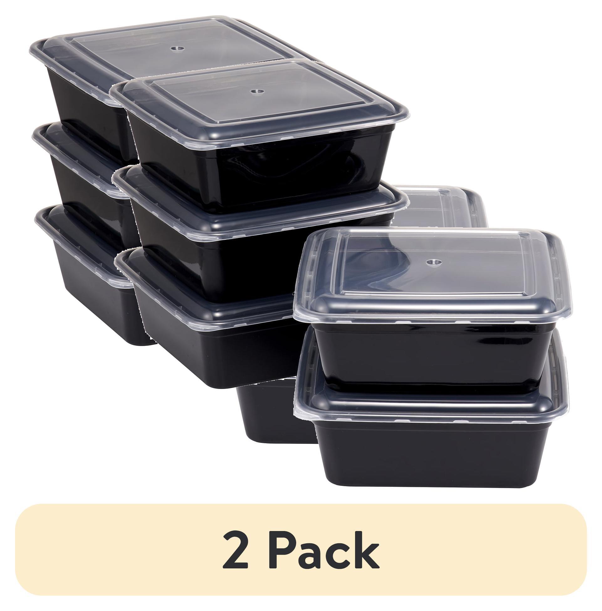 Mainstays 8 Cup Tall Square Meal Prep Food Storage Container, 5 Pack