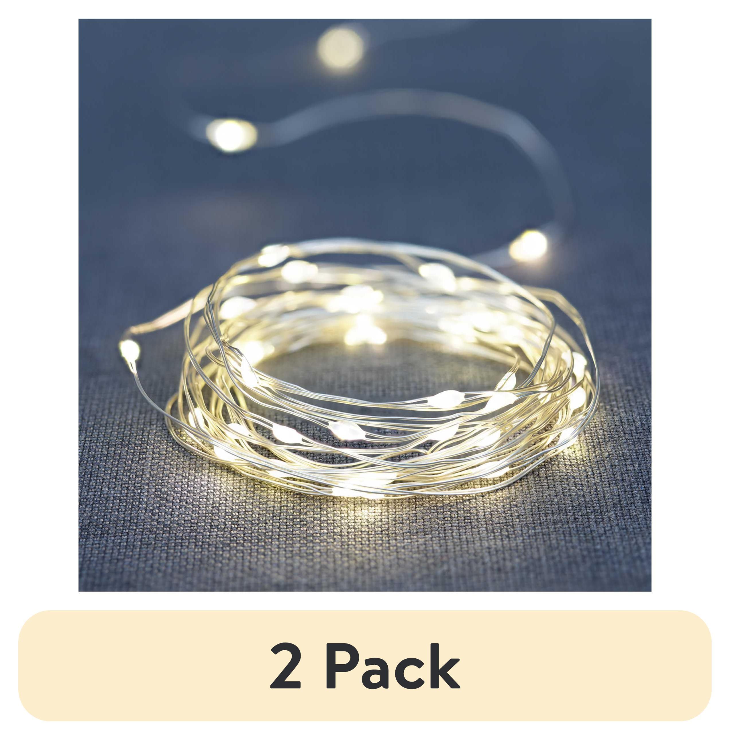 Battery Powered Warm White LED Outdoor String Lights with 8 Modes