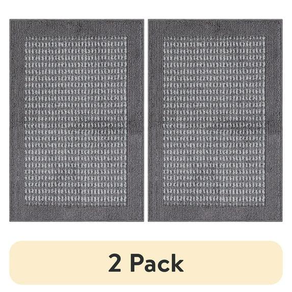 Mainstays Farmhouse Faux Sisal Olefin Gray Border Indoor Accent Rug, 1'8"x2'6"