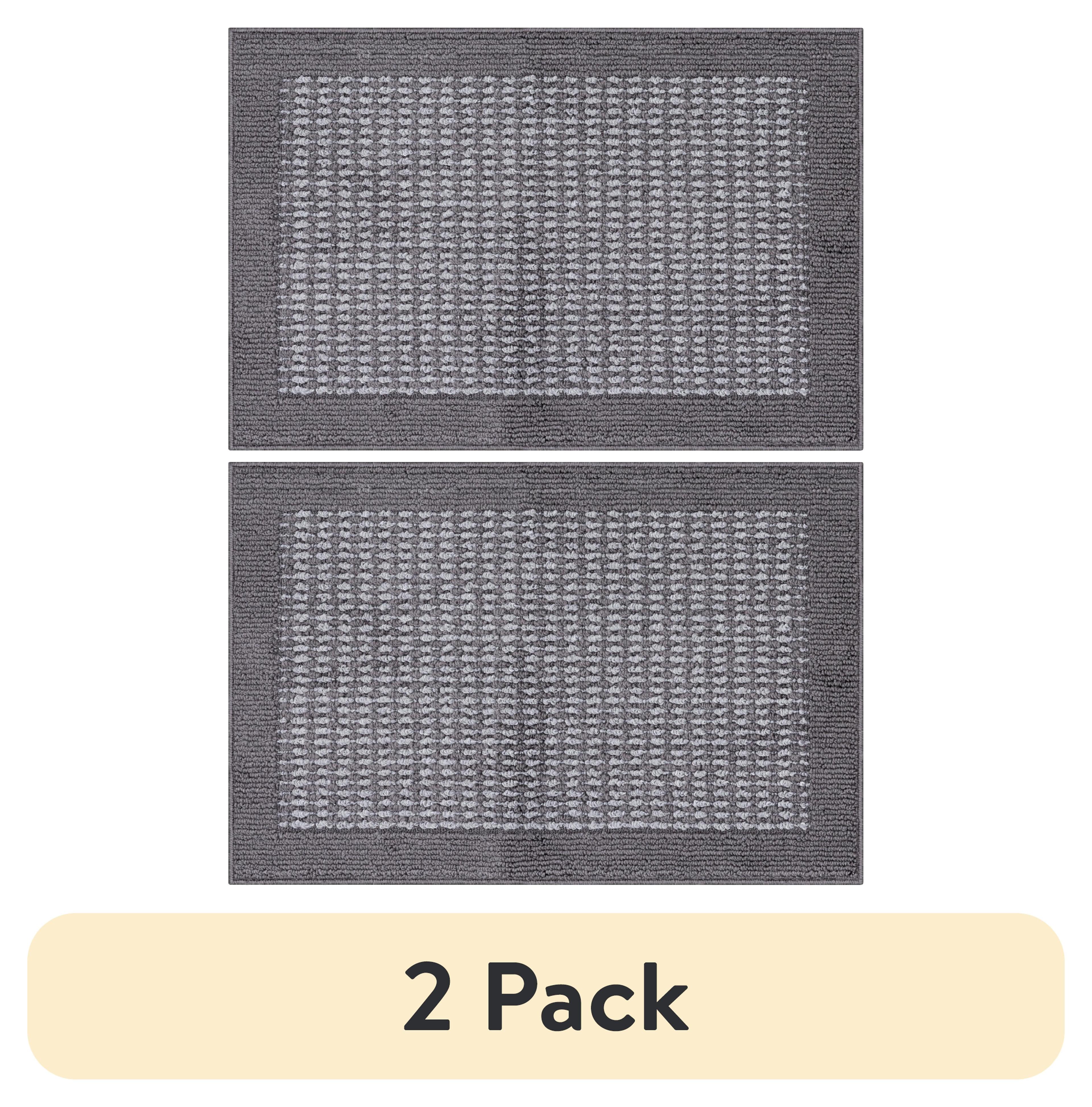 Mainstays Farmhouse Faux Sisal Olefin Gray Border Indoor Accent Rug, 1'8"x2'6"