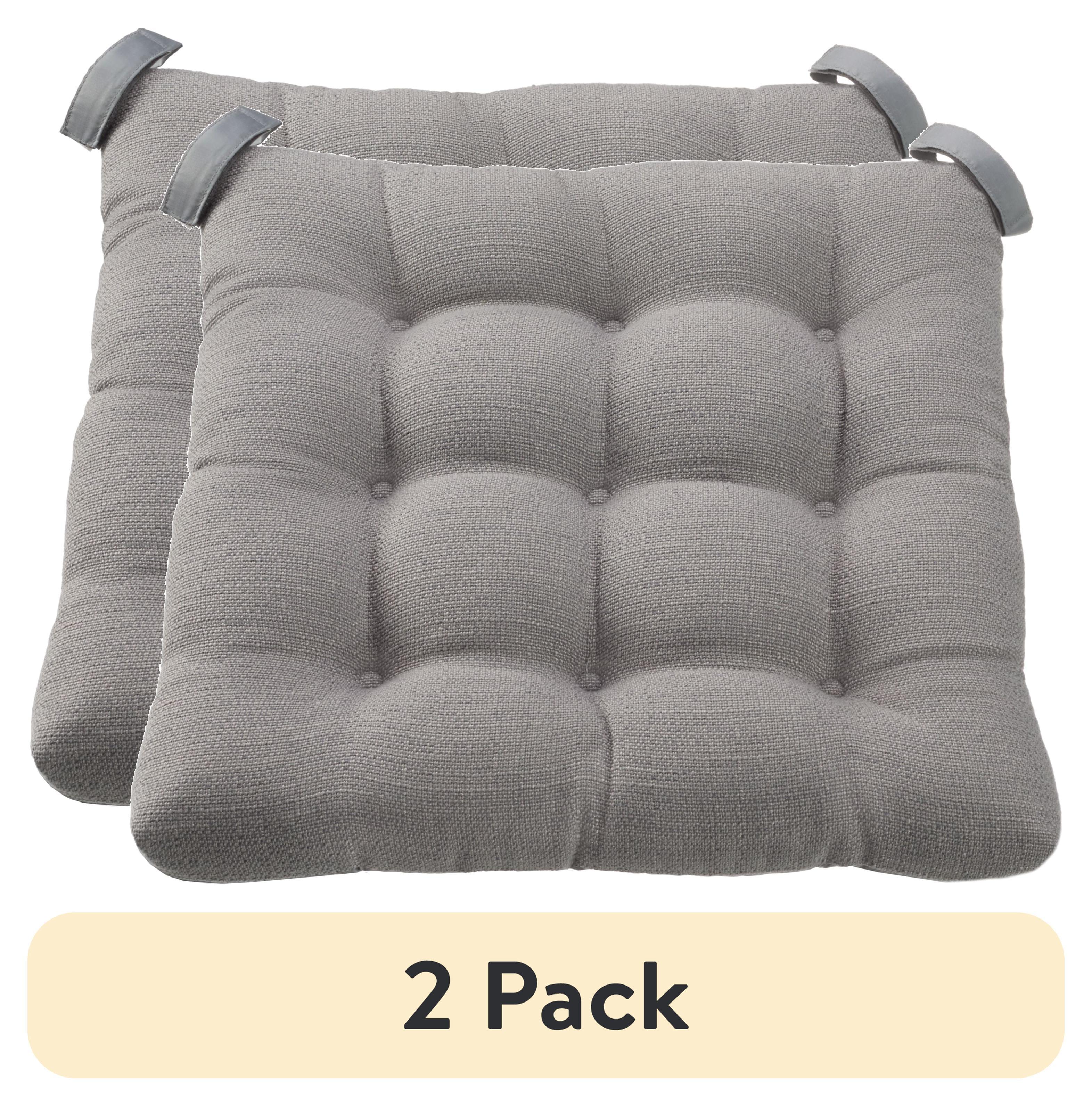 Mainstays Textured Chair Seat Pad (Chair Cushion), Gray Color, 1-Piece, 15.5" x 16"