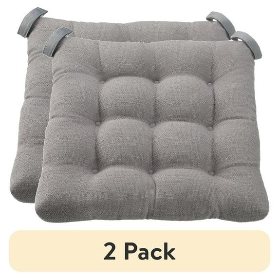 Mainstays Textured Chair Seat Pad (Chair Cushion), Gray Color, 1-Piece, 15.5" x 16"